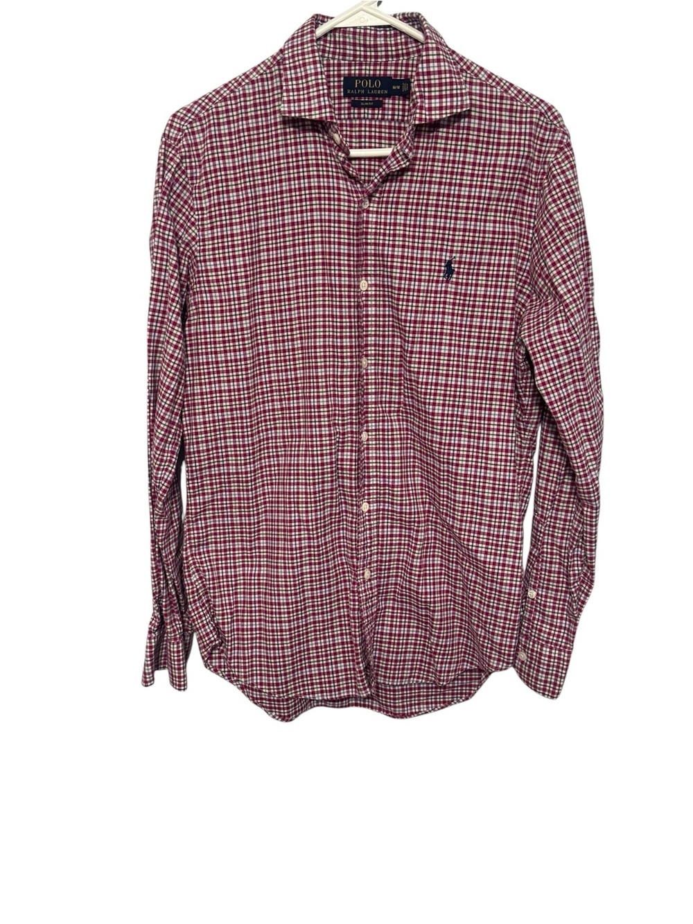 Ralph Lauren Purple and Green Plaid Cotton Button-Down Shirt